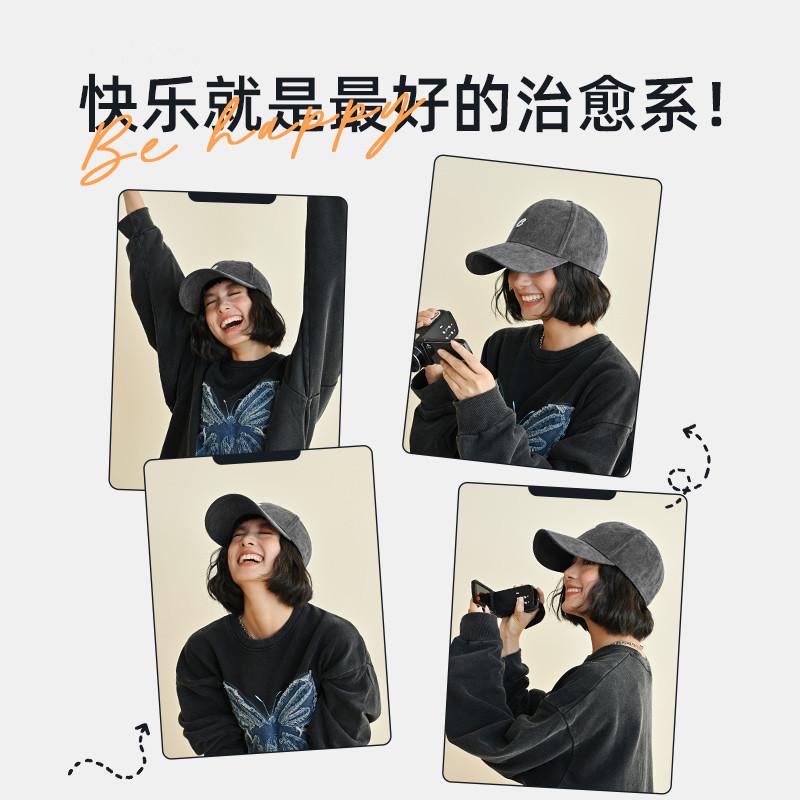Spring Summer Hat Women Outdoor Sun Protection Baseball Cap Men Original Retro Embroidery Face Slimming Duckbill Cap