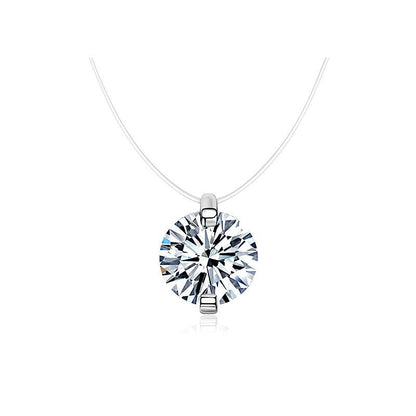 Mermaid Tears Necklace Ladies New Moissanite Invisible Fishing Line Minority All-Match Sterling Silver Clavicle Chain