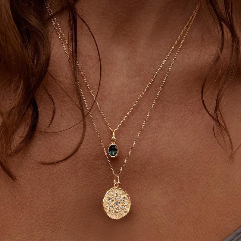 Artistic Retro Free DIY Custom Twelve Birthstone Necklace for Women Family Birthday Gift Collarbone Chain