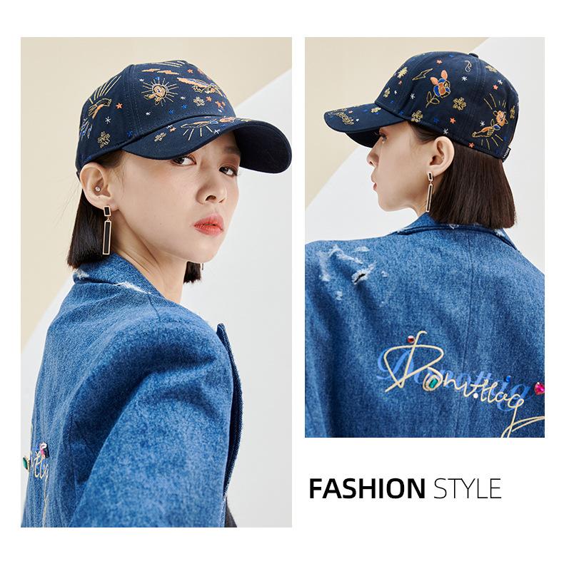 New Baseball Cap for Women In Stock Trendy Brand Korean Version Chinese Style 3D Embroidery Duckbill Cap Casual Versatile Sun Hat