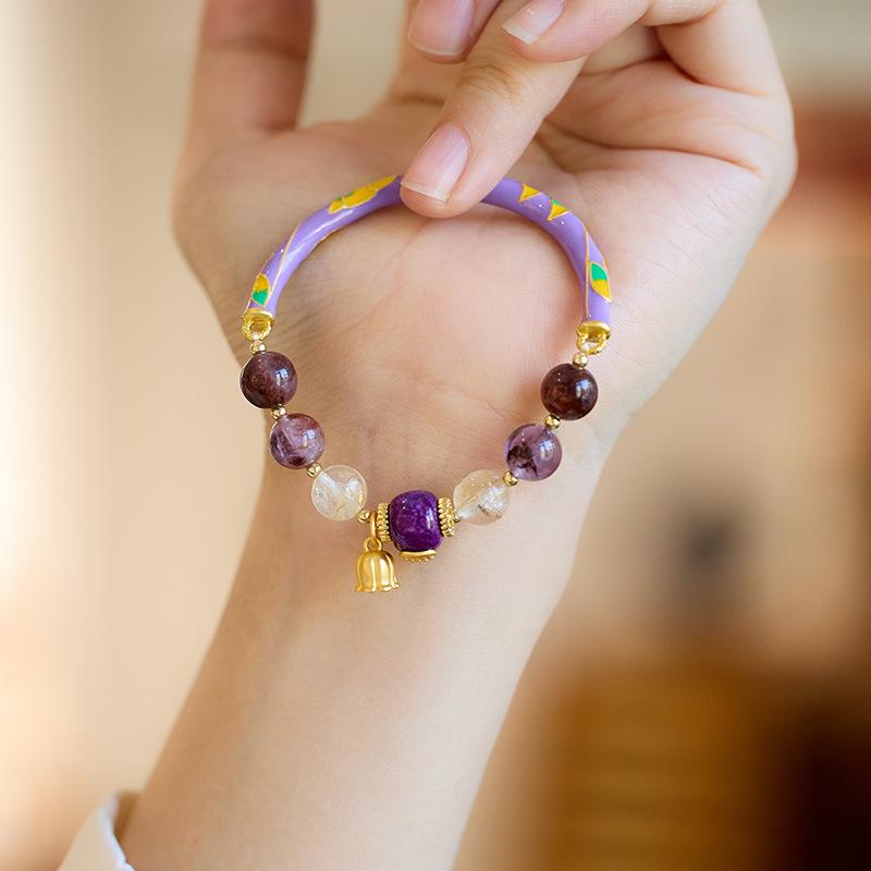Nine Purple Fire Bracelet for Women Amethyst Purple Phantom Design Crystal Gemstone DIY Bracelet Collection
