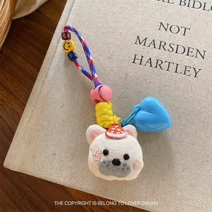 New Cartoon Doll Heart-shaped Lanyard Hanging Ornament Sweet Cute Keychain Bag Pendant Adjustable Lanyard