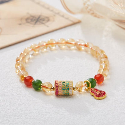 Natural 6MM Yellow Crystal Bracelet for Women Five Strands Auspicious Ruyi Crystal Bracelet High-end Feel Best Friend Gift Wholesale
