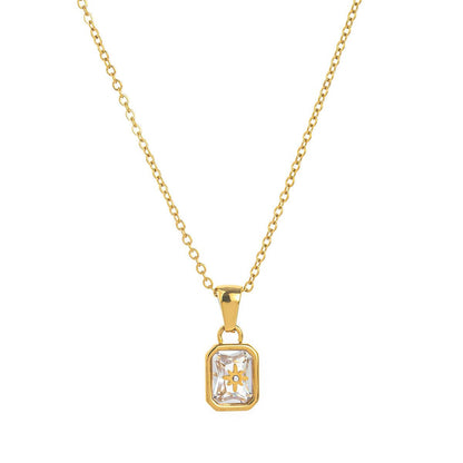 Titanium Steel High Color Retention European and American New North Star Birthstones Necklace 12 Birthday Crystal XINGX Clavicle Pendant Necklace