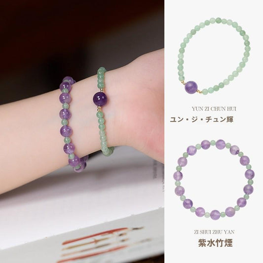 8mm Natural Amethyst Bracelet for Women Purple Lavender Amethyst High-end Bracelet