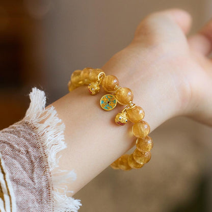 Buddha Head Incense Ash Glaze Bracelet Colorful Glaze Gold Swallowing Beast Auspicious Incense Ash Porcelain Palace Bracelet