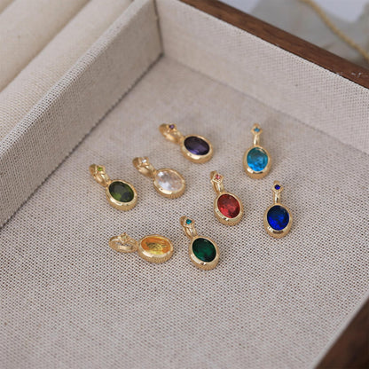Artistic Retro Free DIY Custom Twelve Birthstone Necklace for Women Family Birthday Gift Collarbone Chain