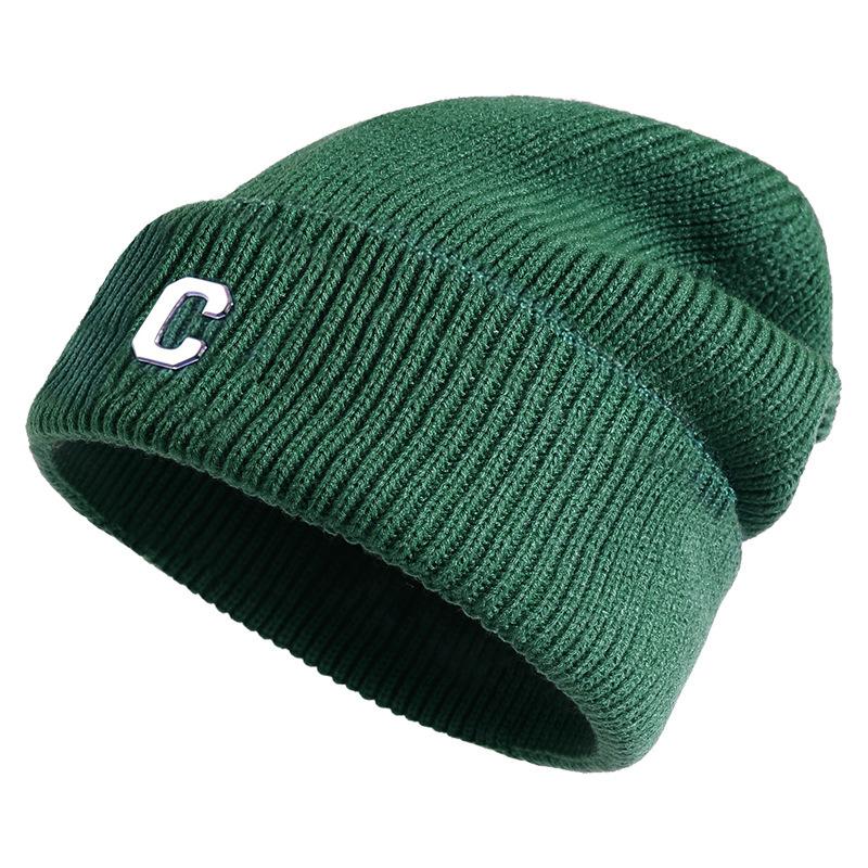 Couple Style Knitted Hat Simple Large Head Circumference Wool Hat Men Korean Version Trendy Cold Hat Autumn Winter Head Wrap Hat
