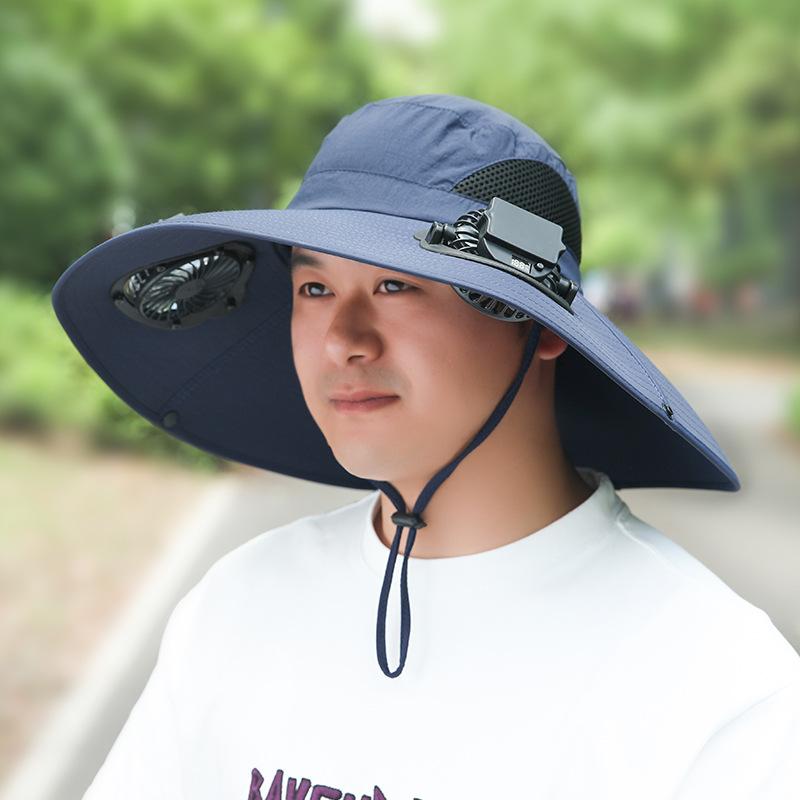 Summer Rechargeable Multi-Fan Hat Pastoral Outdoor Play Work Travel Sunshade Face Shield Wide Brim Sun Hat