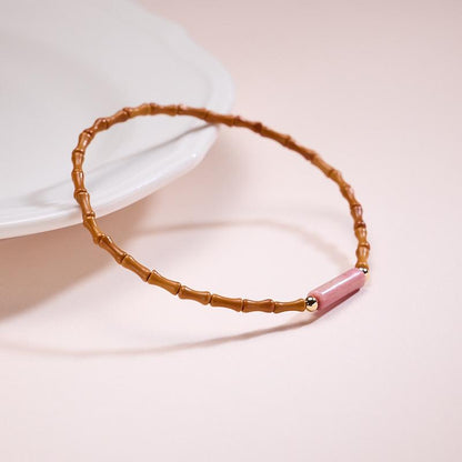 Temple Style Natural Olive Stone Bracelet New Chinese Style Bamboo Knot Bracelet Taoist Temple Souvenir Wholesale