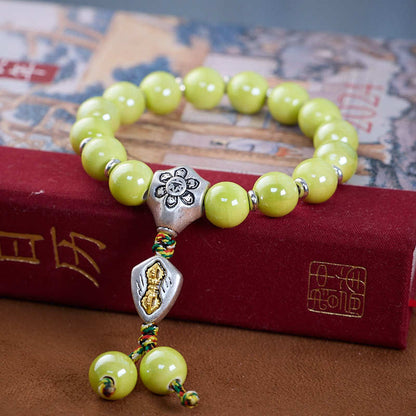 2025 Year of the Snake Yongxiang Ash Glaze Bracelet Ash Porcelain Vajra Glaze Bracelet Temple Blessing Gift