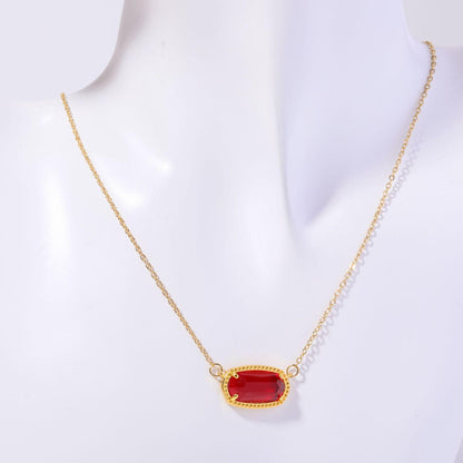 Natural Stone 12 Birthstone Necklace Crystal Pendant Bracelet Light Luxury Electroplated Real Gold Color Retention