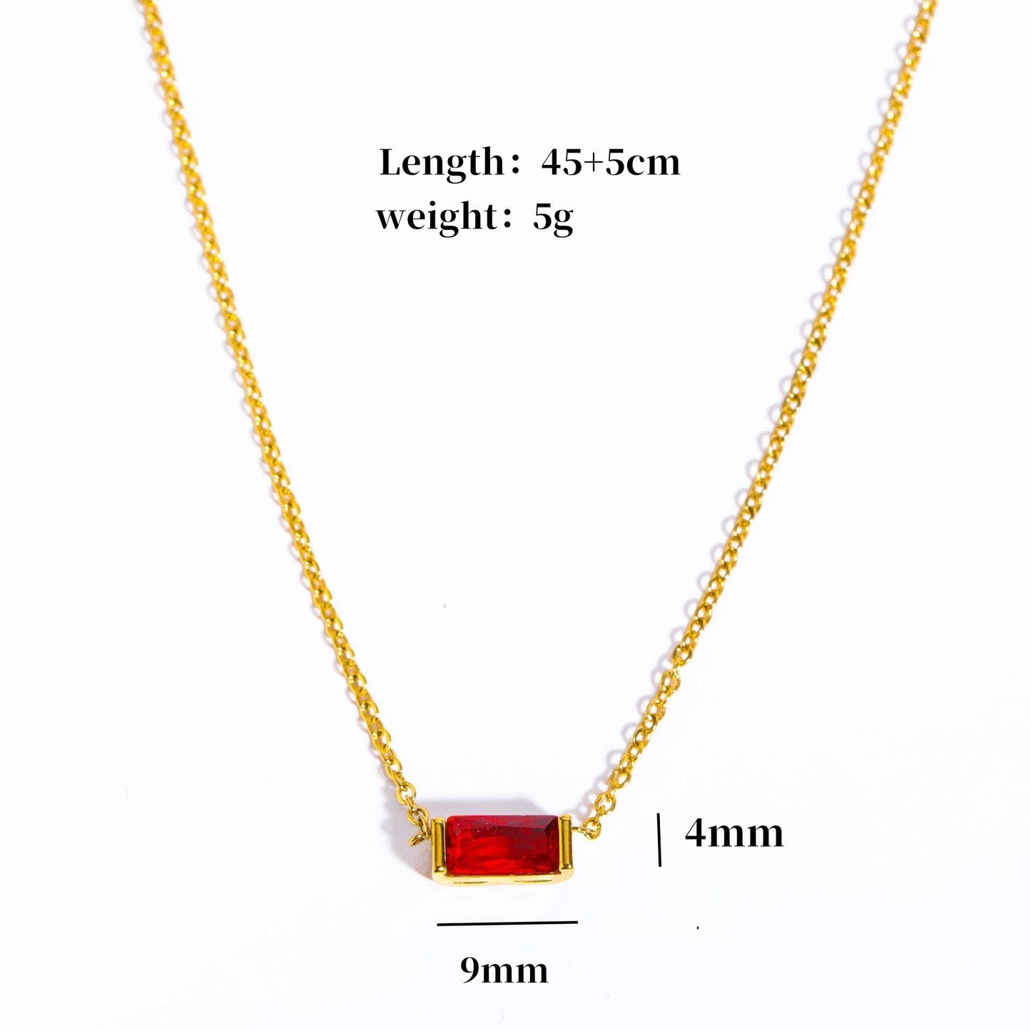 Titanium Steel Birthstone 12 Birthstone Zircon Necklace Monthly Stone Women High Color Retention Ins Necklace