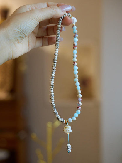 New Chinese Style Natural Shoushan Stone Bracelet Star Moon Bodhi Charcoal Burnt Little Cat Double Circle Cultural Play Bracelet Buddhist Beads Prayer Beads