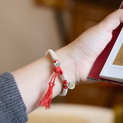 New Chinese Style Coiled Bracelet for Women Zakiram Waist Wrap Ten Thousand Good Fortune Red String Bracelet for Birth Year Good Luck Gift for Best Friend