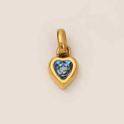 Titanium Steel Necklace Rectangular December Birthstone Pendant Colorful Zircon Clavicle Chain for Women Color Retention 18K Gold Plated Color Retention