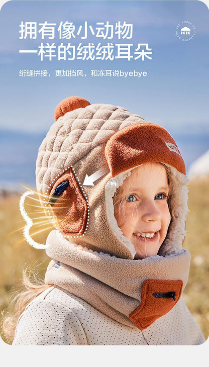 Fluffy Ear Protection Hat Children's Hat Autumn Winter Style Baby Lei Feng Hat Warm Anti-Static Boys Girls Class A