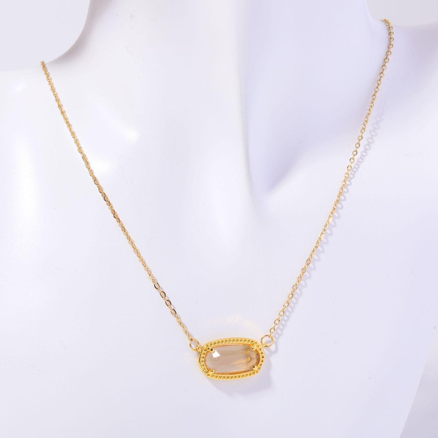 Natural Stone 12 Birthstone Necklace Crystal Pendant Bracelet Light Luxury Electroplated Real Gold Color Retention
