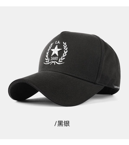 High Crown Hat for Men with Large Head Circumference, Face Slimming Hard Brim Baseball Cap for Outdoor Travel Sunshade