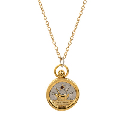 European and American 12 Zodiac Sign Stamp Color Retention Casting Plated 18K Gold Contrast Pendant Necklace for Women Twelve Zodiac Sign Necklace