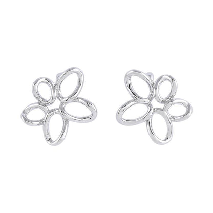 Non-Pierced Ear Clips Monet Garden Hollow Flower Earrings Fashion French Style Elegant Girl Versatile Simple Light Luxury Ear Clips