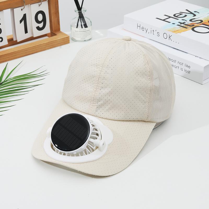 Summer Solar Charging Digital Display Fan Outdoor Quick-Dry Sunshade Sun Protection Wide Breathable Brim Hat Baseball Cap