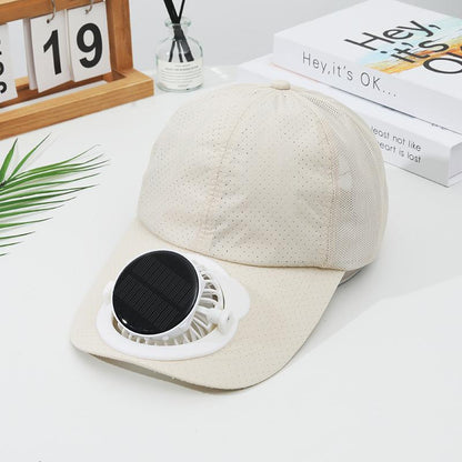 Summer Solar Charging Digital Display Fan Outdoor Quick-Dry Sunshade Sun Protection Wide Breathable Brim Hat Baseball Cap