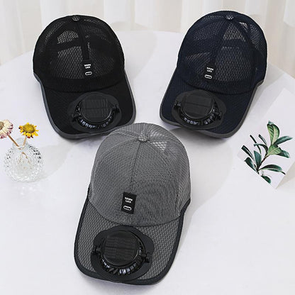 Summer New Breathable Mesh Hat Solar Charging Fan Hat Sunshade Sun Protection Outdoor Casual Unisex Adult