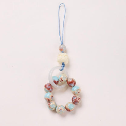 Original Design 10MM Shoushan Stone Pendant Ivory Fruit Awakening Lion National Trend Design Keychain Phone Chain Bag Pendant