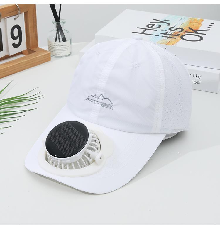 Summer Solar Charging Digital Display Fan Outdoor Quick-Dry Sunshade Sun Protection Wide Breathable Brim Hat Baseball Cap