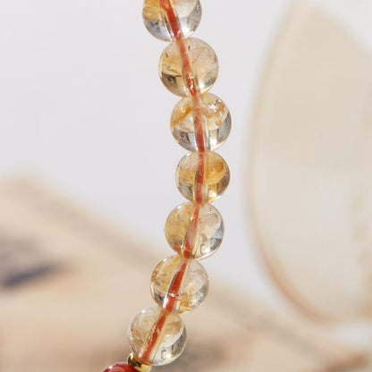Natural 6MM Yellow Crystal Bracelet for Women Five Strands Auspicious Ruyi Crystal Bracelet High-end Feel Best Friend Gift Wholesale