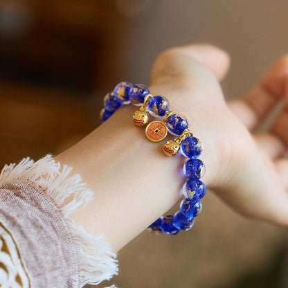 Buddha Head Incense Ash Glaze Bracelet Colorful Glaze Gold Swallowing Beast Auspicious Incense Ash Porcelain Palace Bracelet