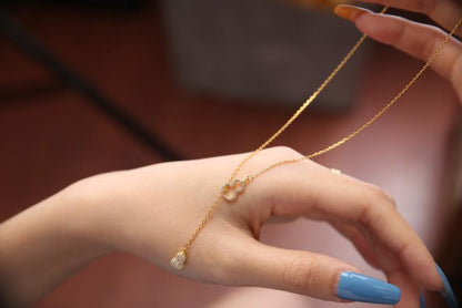 Niche Tassel Inlaid Diamond Gourd National Style S925 Sterling Silver Necklace for Women High-end Non-fading Hollow Small Gourd Jewelry