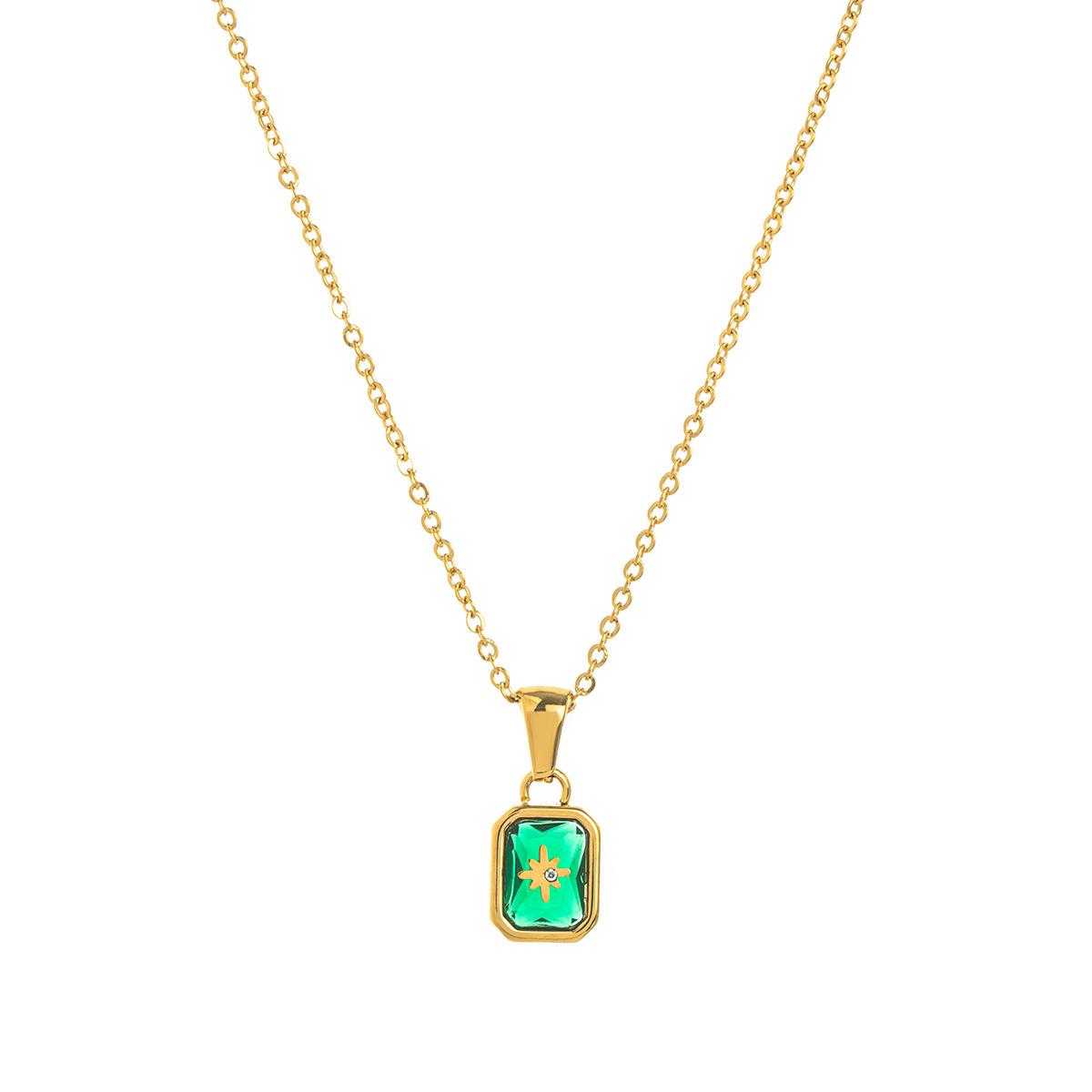Titanium Steel High Color Retention European and American New North Star Birthstones Necklace 12 Birthday Crystal XINGX Clavicle Pendant Necklace