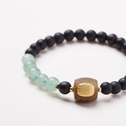Half Mountain Half Water Soil Agarwood Green Dongling Five Strands Bracelet Niche High-end Bracelet Gift Live Streaming Source