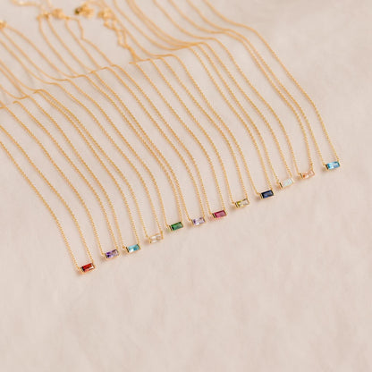 Titanium Steel Birthstone 12 Birthstone Zircon Necklace Monthly Stone Women High Color Retention Ins Necklace