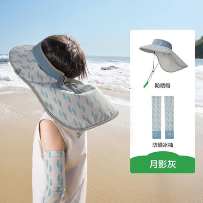 Children's Sun Hat Original Yarn Boys Girls Sunshade Hat Summer UV Protection Baby Sun Hat Open Top Wide Brim