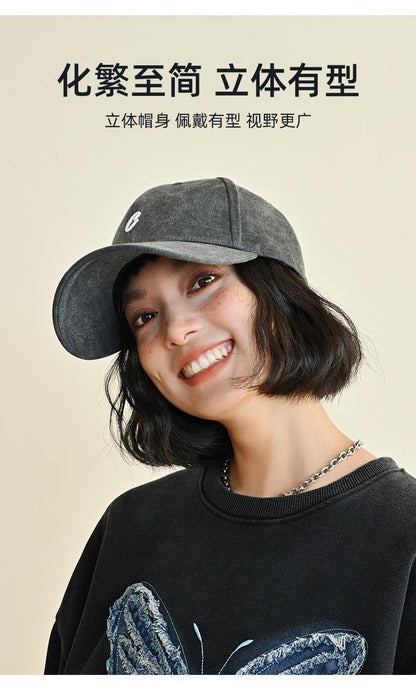 Spring Summer Hat Women Outdoor Sun Protection Baseball Cap Men Original Retro Embroidery Face Slimming Duckbill Cap