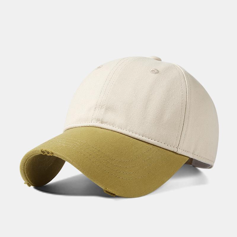 Spring Summer Soft Top Baseball Cap for Women Dopamine Fashion Color-Block Duckbill Cap American Retro Outdoor Plain Casual Hat