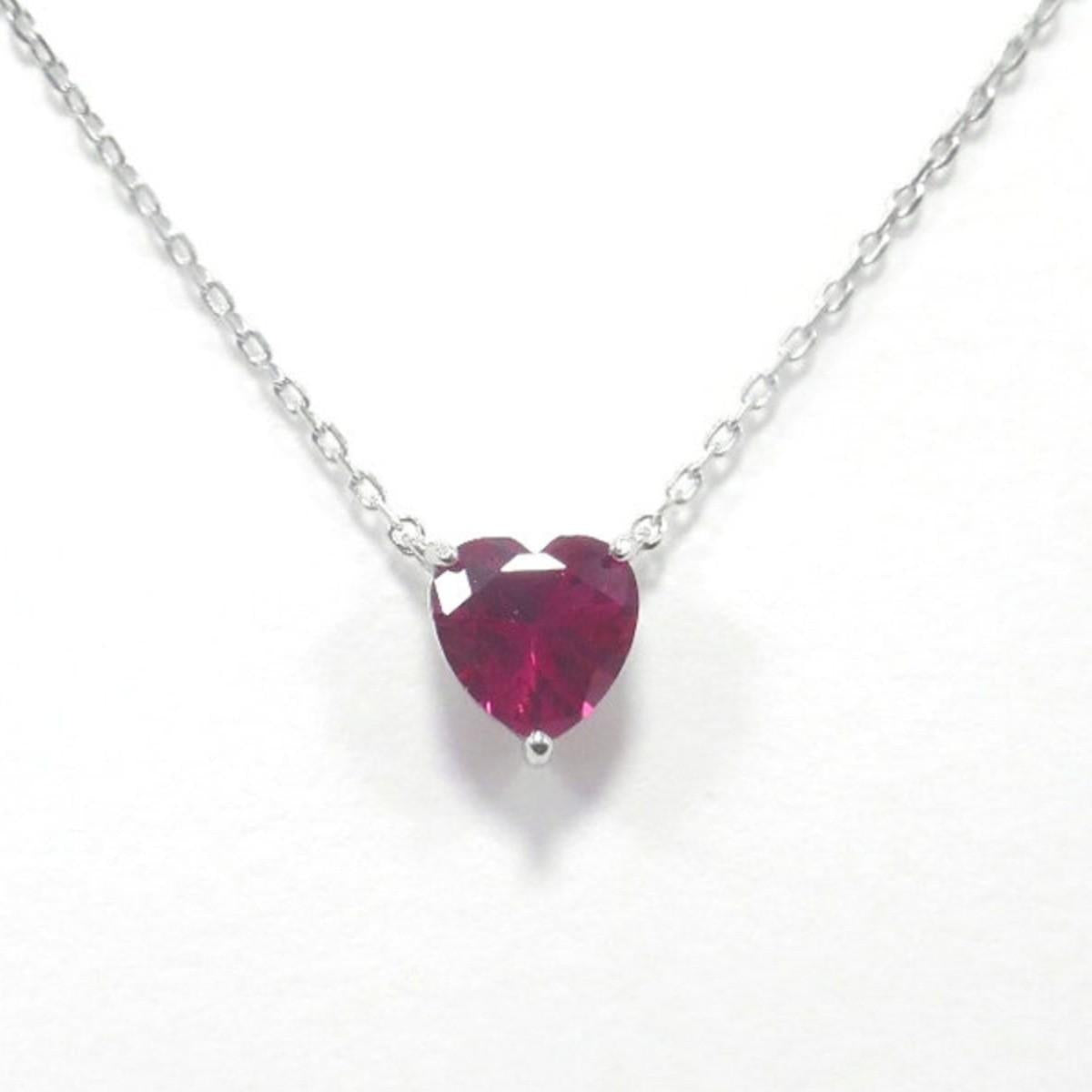 S925 Silver Plated 14K Gold Pure Silver Pendant Clavicle Chain Red Corundum Silver Necklace for Women Korean and Japanese Simple Style