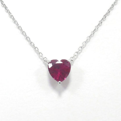 S925 Silver Plated 14K Gold Pure Silver Pendant Clavicle Chain Red Corundum Silver Necklace for Women Korean and Japanese Simple Style