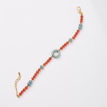 New Chinese Style Natural Sichuan Material 4MM Liangshan South Red Agate Bracelet for Women with Small Beads Cherry Persimmon Red South Red Agate Collection