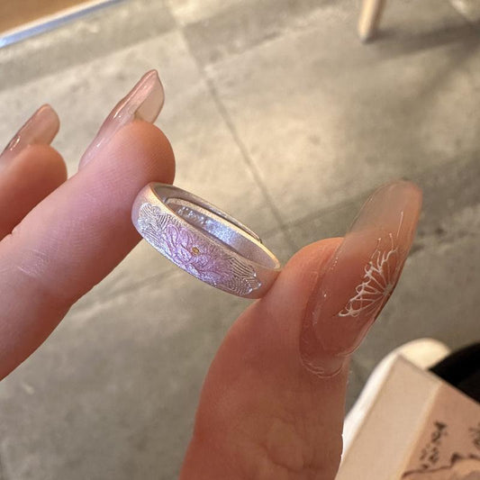 Chinese Style Pure Silver 999.9 Ring Lotus Design Sense Silver Jewelry Vintage Artistic Jewelry