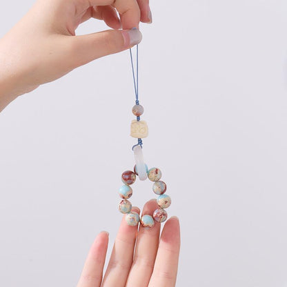 Original Design 10MM Shoushan Stone Pendant Ivory Fruit Awakening Lion National Trend Design Keychain Phone Chain Bag Pendant
