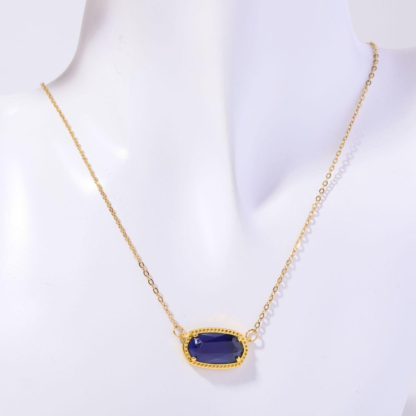 Natural Stone 12 Birthstone Necklace Crystal Pendant Bracelet Light Luxury Electroplated Real Gold Color Retention