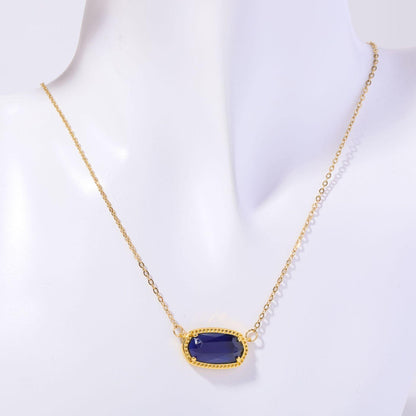 Natural Stone 12 Birthstone Necklace Crystal Pendant Bracelet Light Luxury Electroplated Real Gold Color Retention