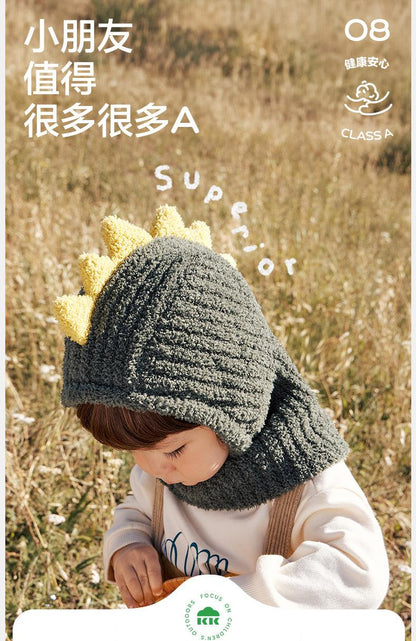 Velvet Feel One-Piece Hat Baby Hat Boys Girls Autumn Winter New Kindergarten Cute Infant Hat Class A