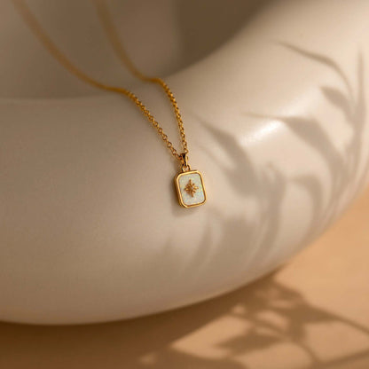 Titanium Steel High Color Retention European and American New North Star Birthstones Necklace 12 Birthday Crystal XINGX Clavicle Pendant Necklace