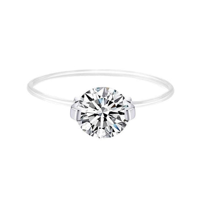 S925 Sterling Silver Moissanite Ring Design Sense Light Luxury Transparent Line Mermaid's Tears Ring Diamond Ring Women's Gift
