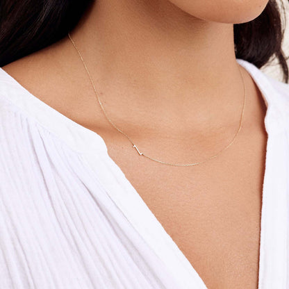 Titanium Steel High Color Retention 26 Letters Capital Initial Necklace for Women Clavicle Chain Gold Plated